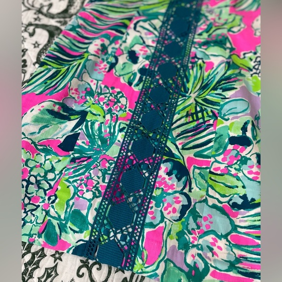 Lilly Pulitzer Vena Early BLOOMER Shift DRESS Multi Pop Up Jungle 0 Lace Teal - Picture 3 of 14